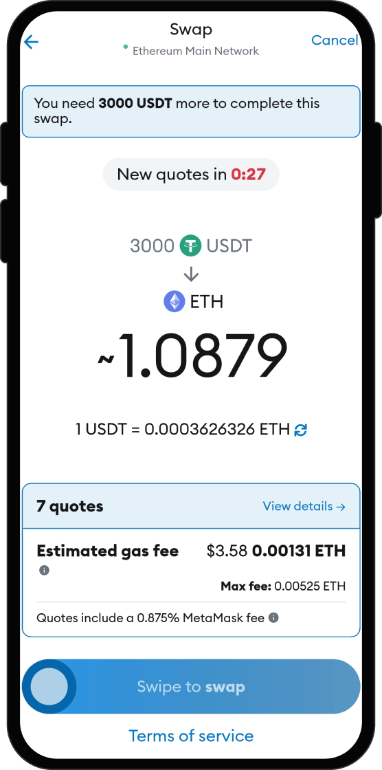 Swap Your USDT for Gram (prev. Toncoin)